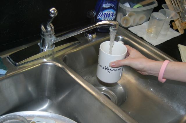 Cleaning up the kitchen
