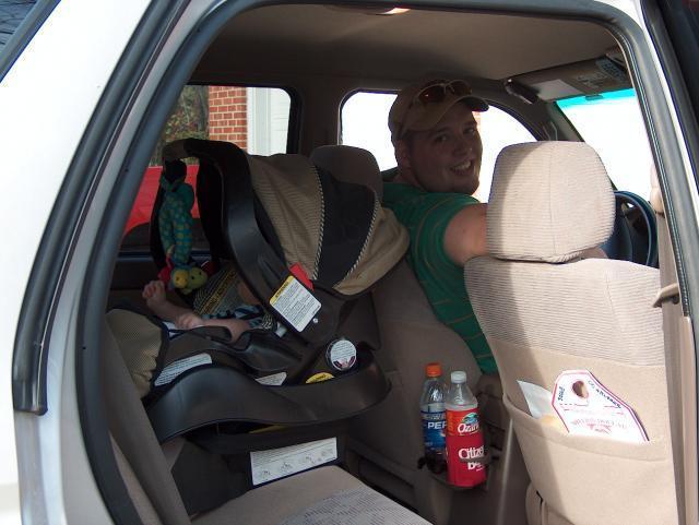 Get in the car, Mom, we're ready to go!