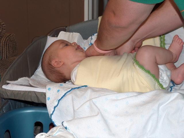 Trying a different way to swaddle because it's so HOT!