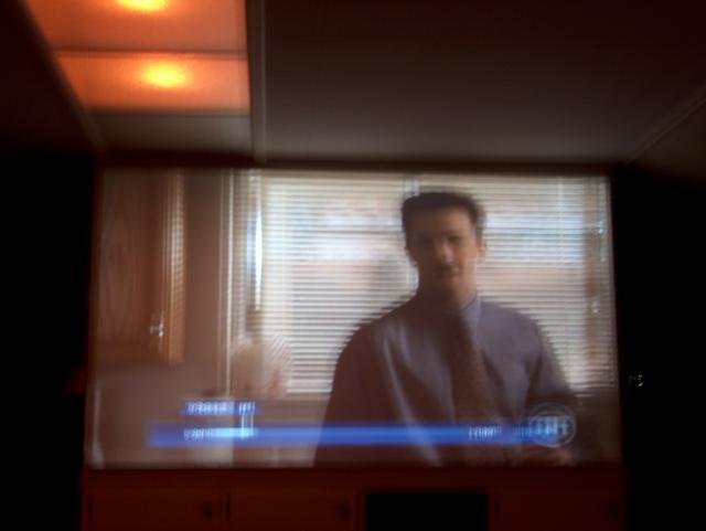 Watching a movie on TV (we have a projector for a TV)