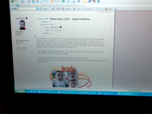 And checking in on my message board