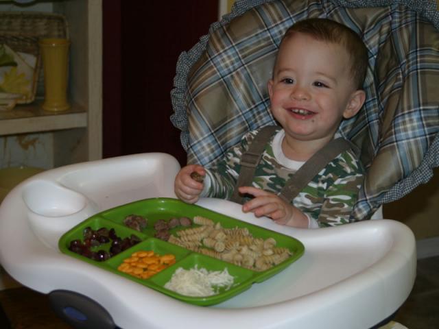 As long as there's food, he's happy!