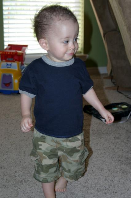 Daddy dressed him. Can you tell?