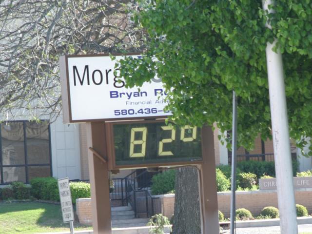 82 degrees in sunny Ada, Oklahoma
