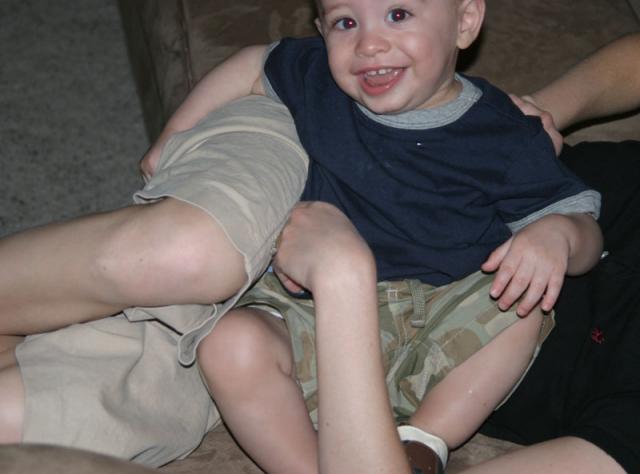 Hanging out on the couch with Mama