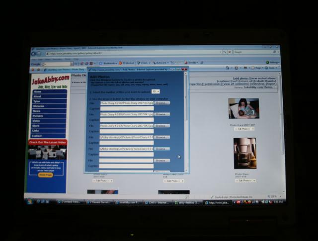 Uploading pictures to the website