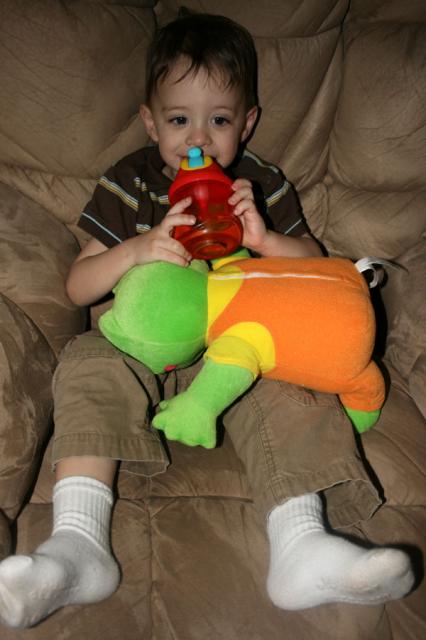 After nap juice in Mama's chair