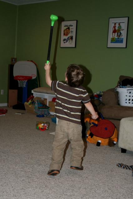 Running around saying "I so tall!"