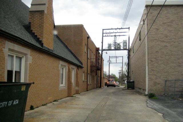 Driving down the alley to drop Tyler off