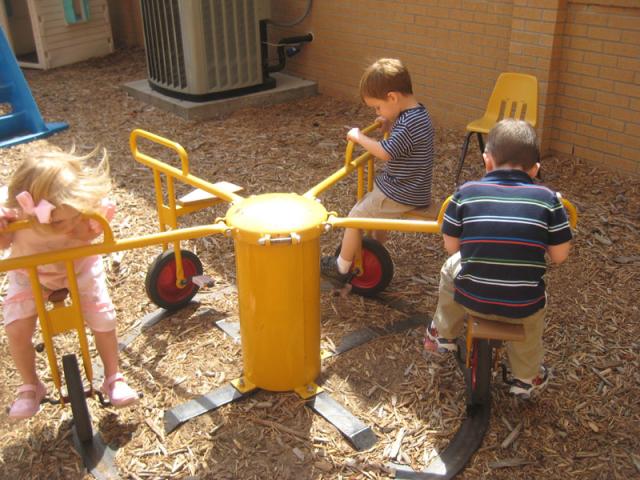 Playing outside after lunch