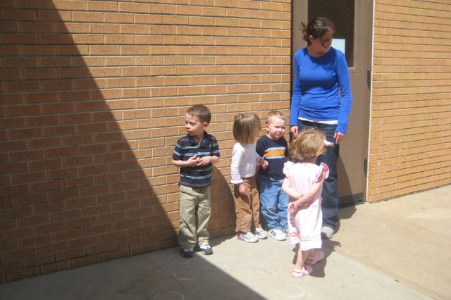 Lining up to go inside