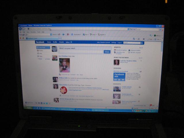 Checking in on facebook