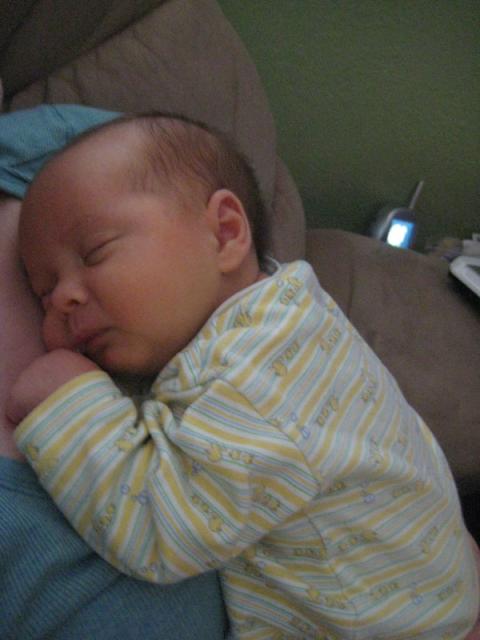 Back to sleep on Mama's chest