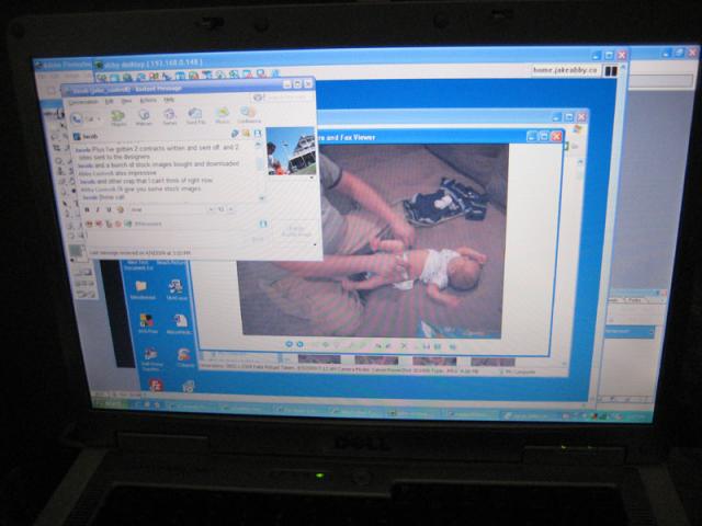 Chatting with Jake and working on pictures