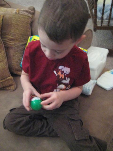 I told him he could have his Easter egg from school after nap