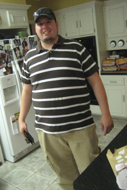 Jake's home from work!