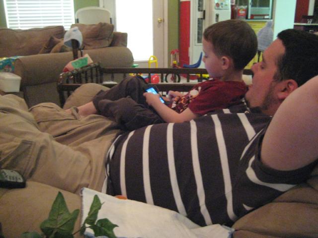 Playing on Daddy's iPod