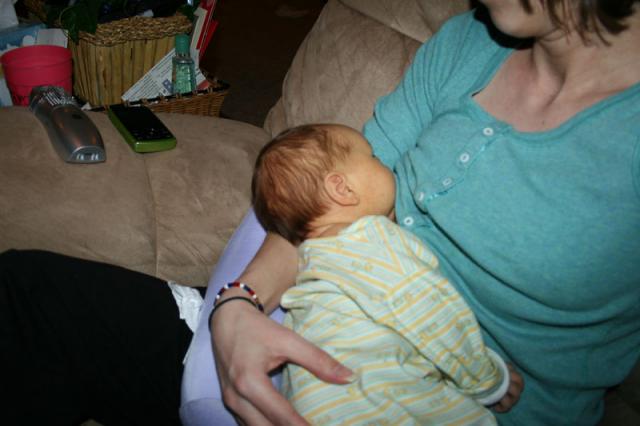 Finishing up his milk from earlier