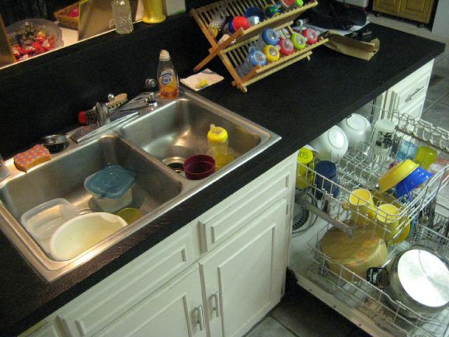 The evening kitchen mess