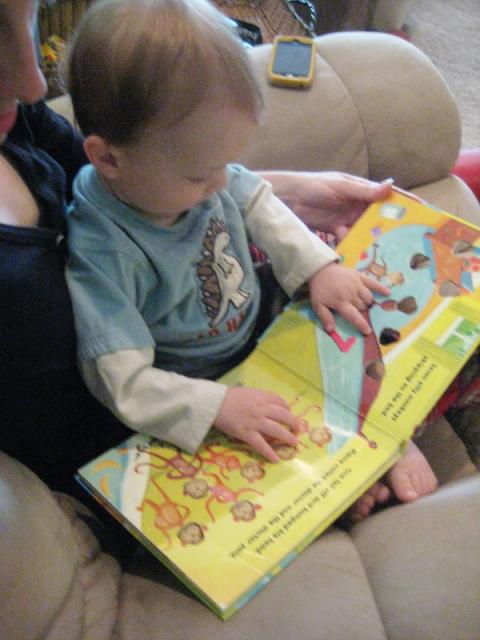 Eight silly monkeys, jumping on the bed...