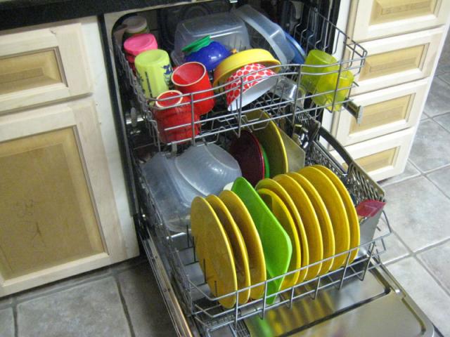 Unloading the dishwasher