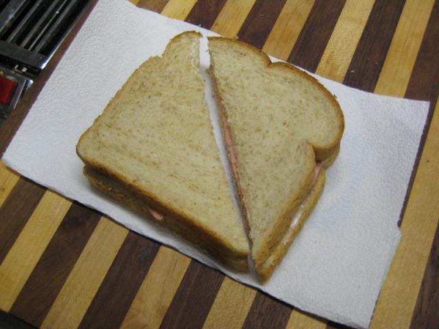 Quick lunch for me while the sick boy still sleeps