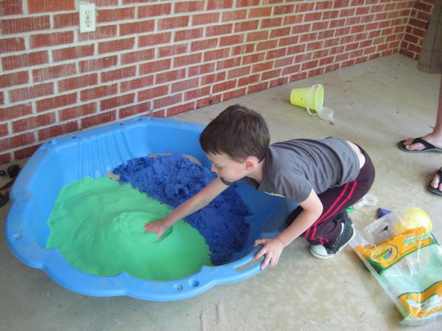 Oohhhh, fun! Of course, his mean parents wouldn't let him play in it yet...