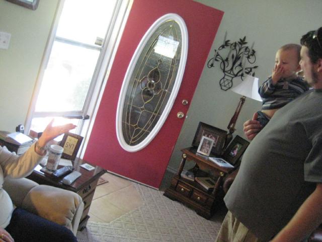 Blowing Mamaw kisses bye bye