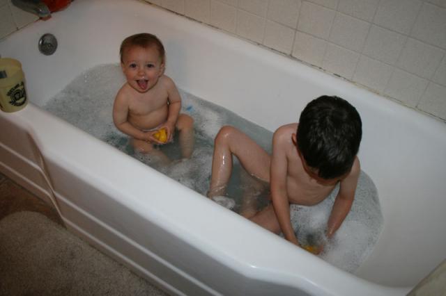 Boys in the bath