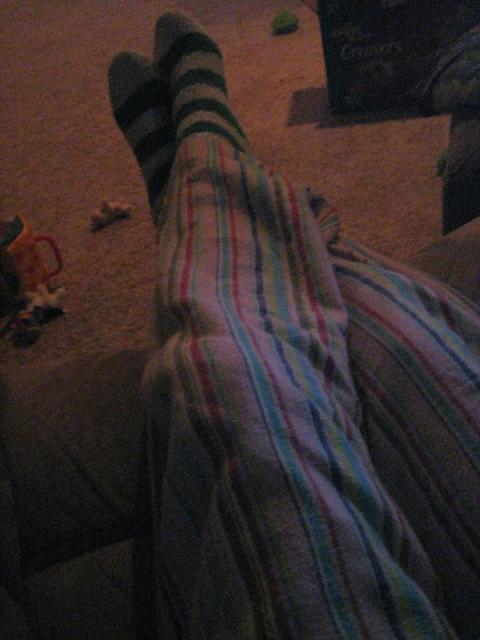 Ahhh PJs and fuzzy socks!