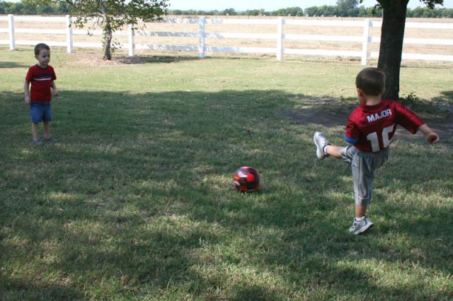 A little pre-party kickball
