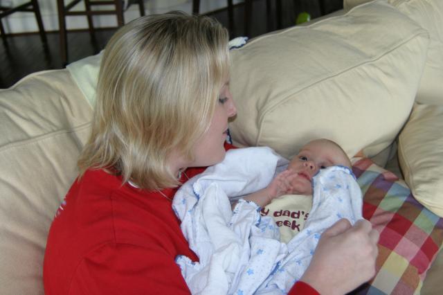 Ahhh, Aunt Mikey's arms are a good place to be!