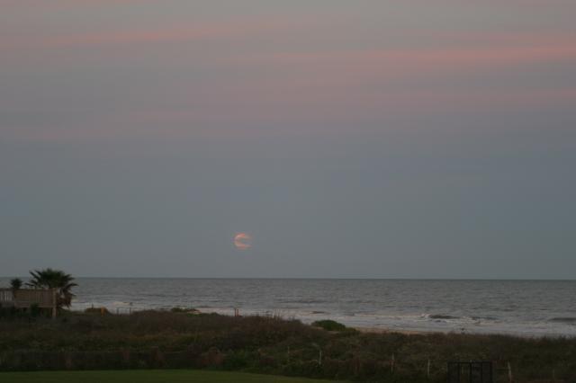 Beach moon rising