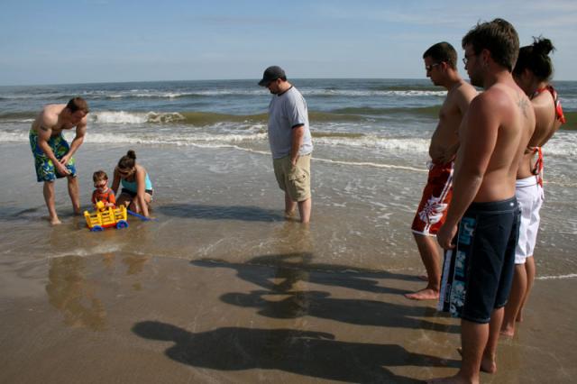 How many people can a two-year-old and wagon entertain?