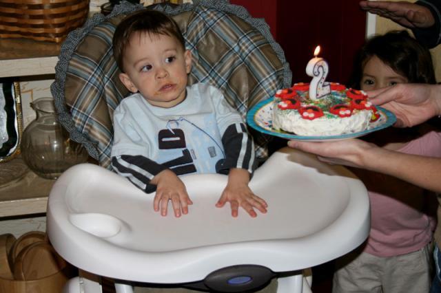 Um, Mom, did you know the cake's on fire?