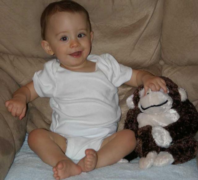 Tyler & Monkey -- 10 months old!