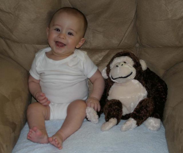 Tyler & Monkey -- 5 months old!