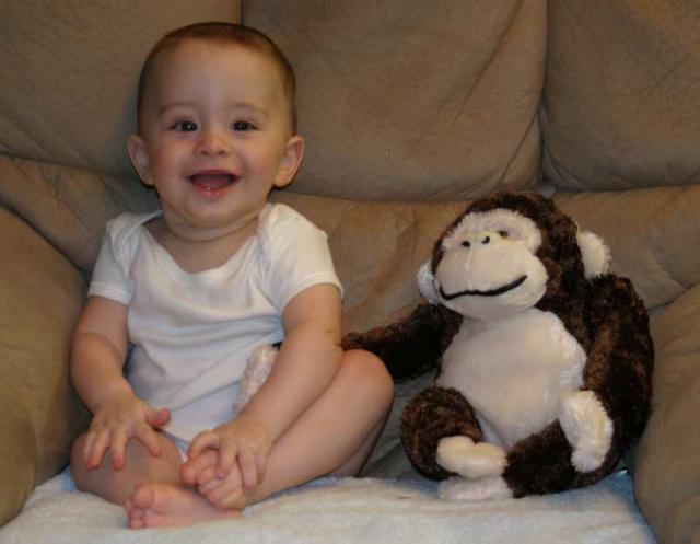 Tyler & Monkey -- 7 months old!
