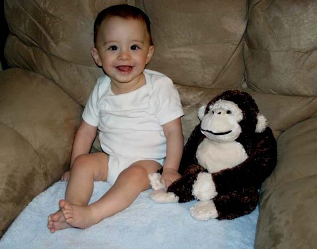 Tyler & Monkey -- 8 months old!