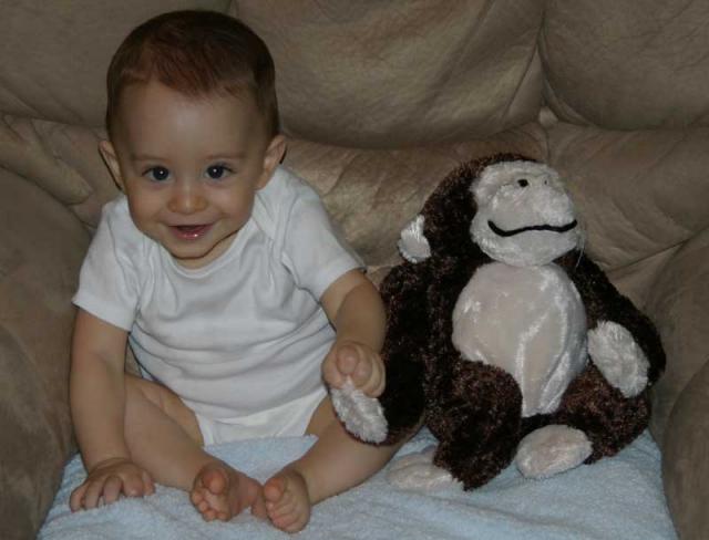 Tyler & Monkey -- 9 months old!