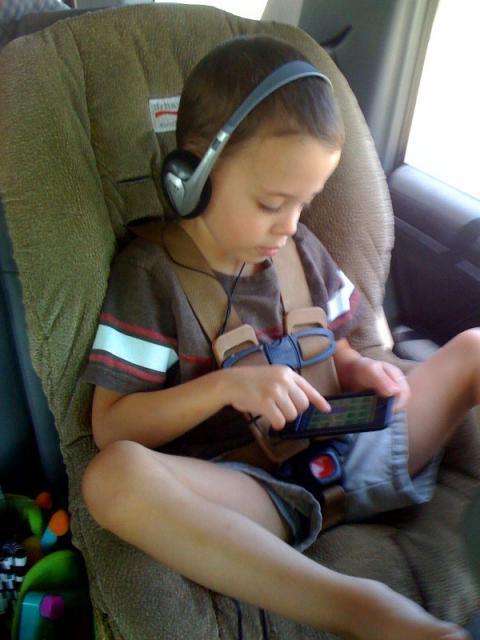 Playing the iPod/blocking out the baby screaming