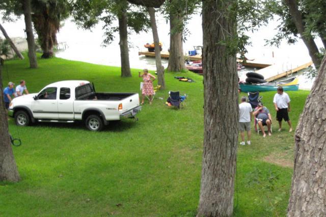 We didn't get any pictures of Uncle Mike skiing, but this was his emergency rescue when he couldn't walk up the hill after his turn